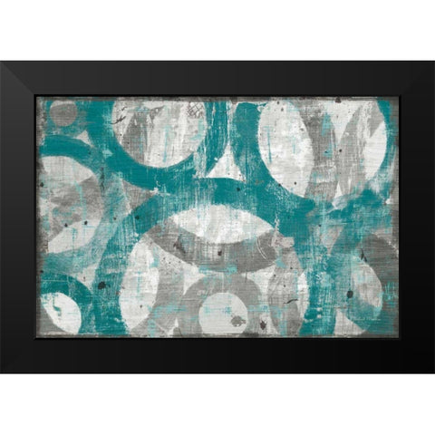 Industrial I Teal Black Modern Wood Framed Art Print by Mullan, Michael