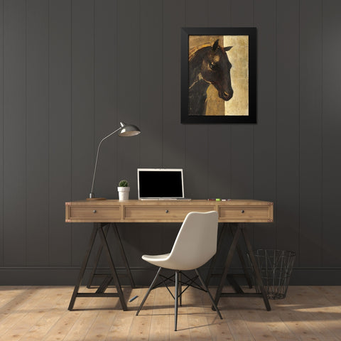 Trojan Horse I Gold Black Modern Wood Framed Art Print by Hristova, Albena