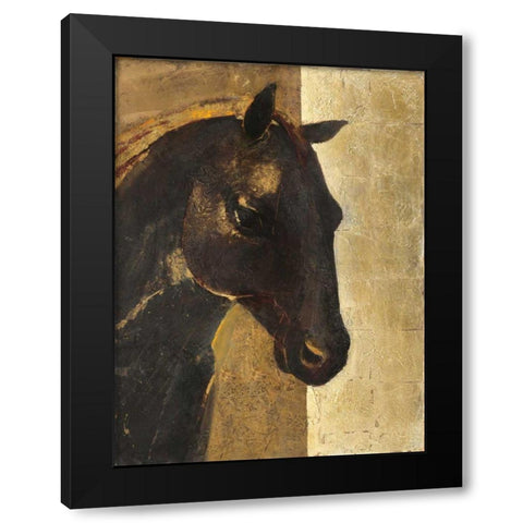 Trojan Horse I Gold Black Modern Wood Framed Art Print by Hristova, Albena