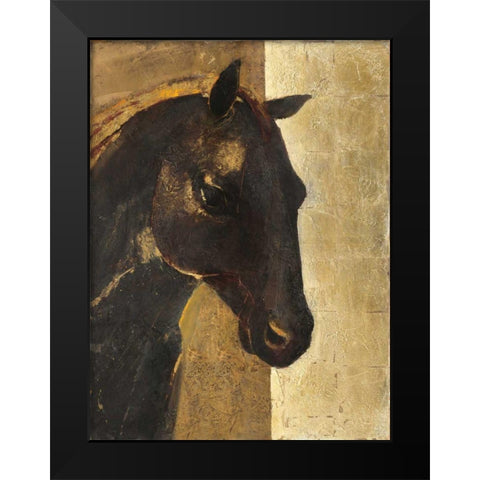 Trojan Horse I Gold Black Modern Wood Framed Art Print by Hristova, Albena
