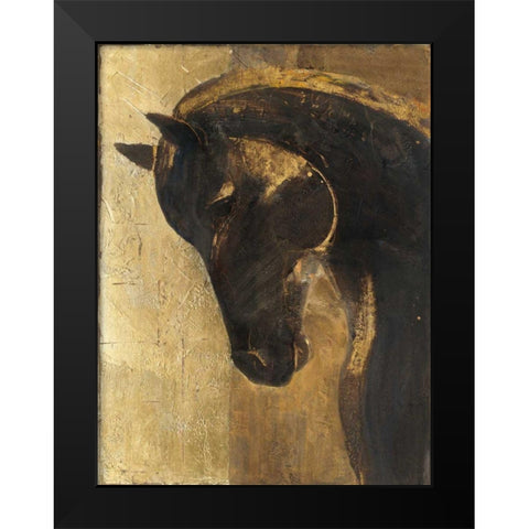 Trojan Horse II Gold Black Modern Wood Framed Art Print by Hristova, Albena