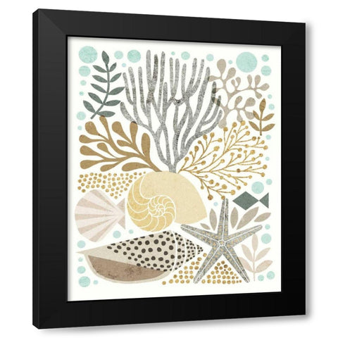 Under Sea Treasures VI Gold Neutral Black Modern Wood Framed Art Print with Double Matting by Mullan, Michael