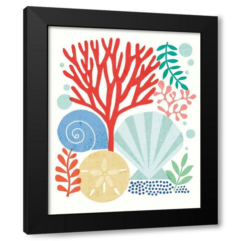 Under Sea Treasures V Black Modern Wood Framed Art Print by Mullan, Michael
