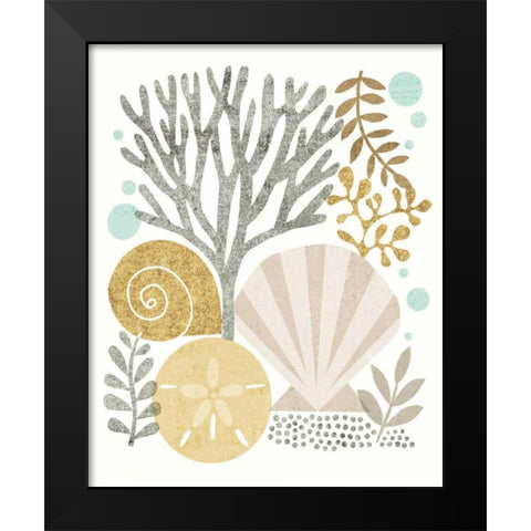 Under Sea Treasures V Gold Neutral Black Modern Wood Framed Art Print by Mullan, Michael