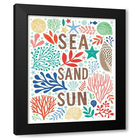 Under Sea Treasures III Black Modern Wood Framed Art Print by Mullan, Michael