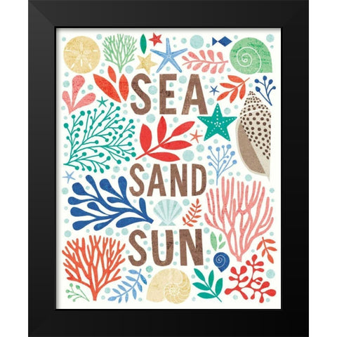 Under Sea Treasures III Black Modern Wood Framed Art Print by Mullan, Michael