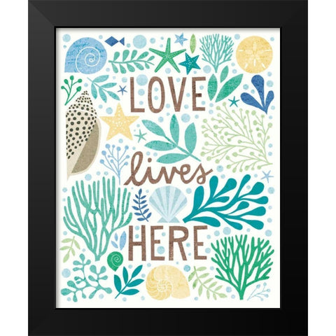 Under Sea Treasures II Sea Glass Black Modern Wood Framed Art Print by Mullan, Michael