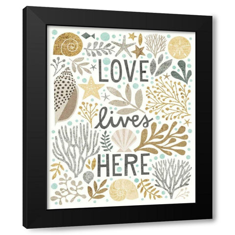 Under Sea Treasures II Gold Neutral Black Modern Wood Framed Art Print with Double Matting by Mullan, Michael