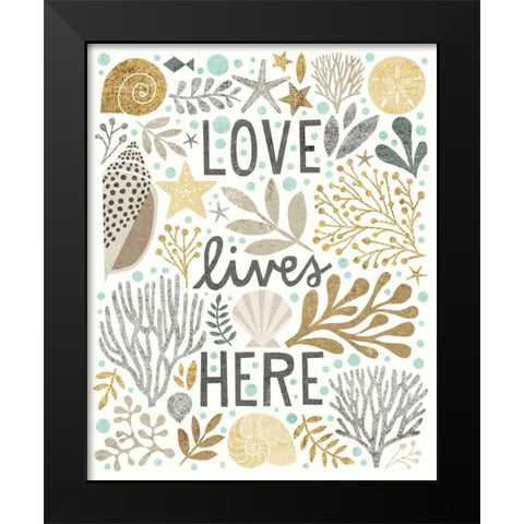 Under Sea Treasures II Gold Neutral Black Modern Wood Framed Art Print by Mullan, Michael