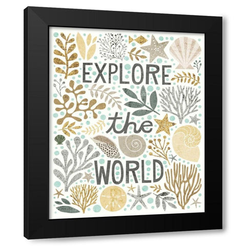 Under Sea Treasures I Gold Neutral Black Modern Wood Framed Art Print with Double Matting by Mullan, Michael