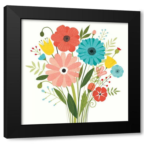 Seaside Bouquet II Black Modern Wood Framed Art Print with Double Matting by Mullan, Michael