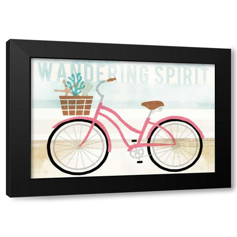 Beach Cruiser Girls I Black Modern Wood Framed Art Print with Double Matting by Mullan, Michael