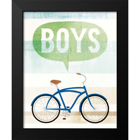 Beach Cruiser Boys II Black Modern Wood Framed Art Print by Mullan, Michael