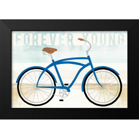 Beach Cruiser Boys I Black Modern Wood Framed Art Print by Mullan, Michael
