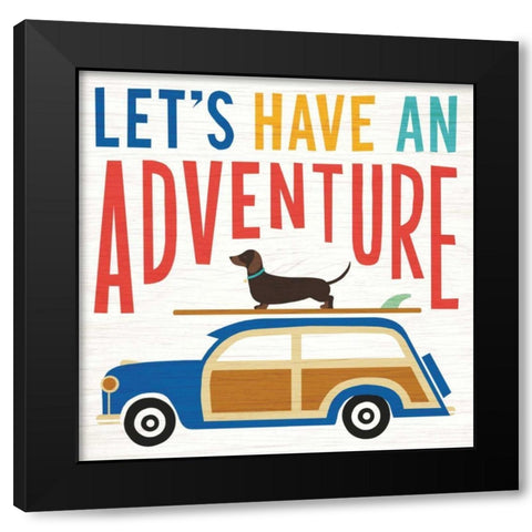 Beach Bums Woodie Black Modern Wood Framed Art Print by Mullan, Michael