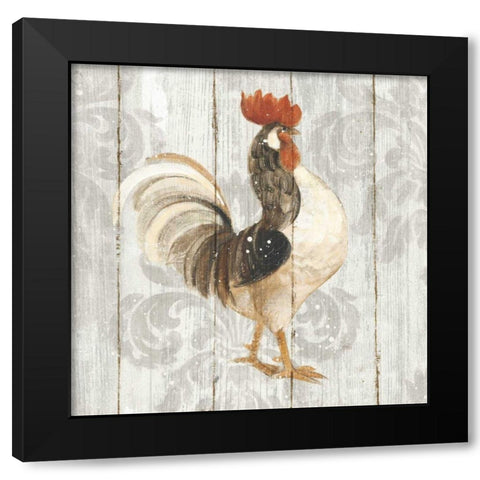Farm Friend I on Barn Board Black Modern Wood Framed Art Print with Double Matting by Hristova, Albena