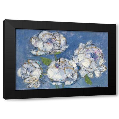 Vase of Peonies Crop Black Modern Wood Framed Art Print by Day, Kellie