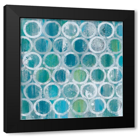 Stack of Tubes Blue Black Modern Wood Framed Art Print by Hristova, Albena