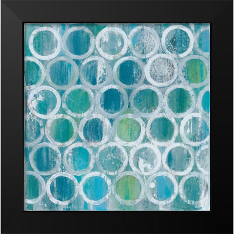 Stack of Tubes Blue Black Modern Wood Framed Art Print by Hristova, Albena