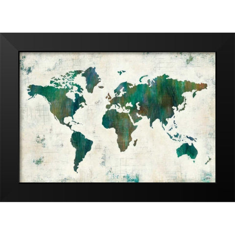 Discover the World Black Modern Wood Framed Art Print by Melissa, Averinos