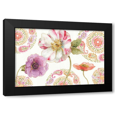 Rainbow Seeds Paisley III Black Modern Wood Framed Art Print with Double Matting by Audit, Lisa