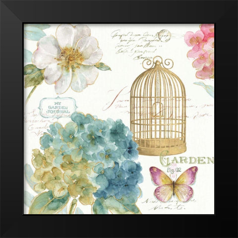 Rainbow Seeds Floral Birdcage III Black Modern Wood Framed Art Print by Audit, Lisa