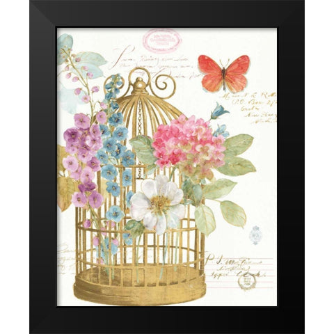 Rainbow Seeds Romantic Birdcage II Black Modern Wood Framed Art Print by Audit, Lisa