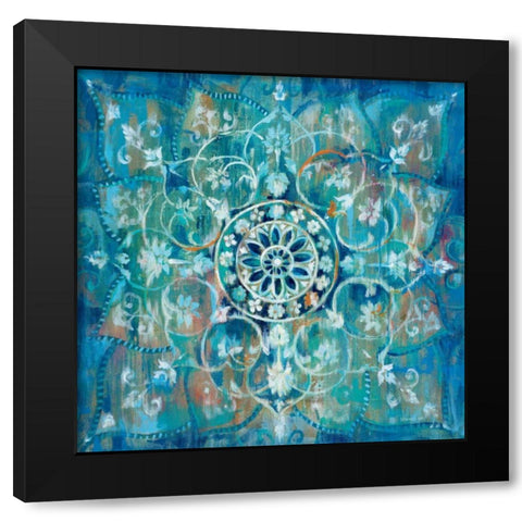 Mandala in Blue I Sq Black Modern Wood Framed Art Print by Danhui, Nai
