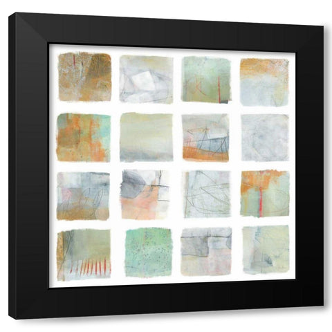 The Misty Fields Black Modern Wood Framed Art Print by Davies, Jane