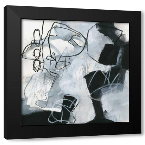 Whats Happening II Black Modern Wood Framed Art Print by Davies, Jane