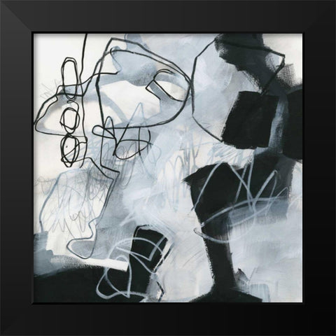 Whats Happening II Black Modern Wood Framed Art Print by Davies, Jane