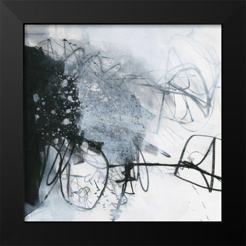 Whats Happening III Black Modern Wood Framed Art Print by Davies, Jane