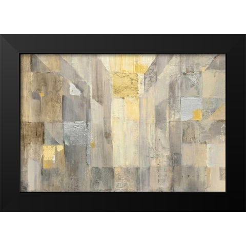 The Gold Square Crop Black Modern Wood Framed Art Print by Hristova, Albena