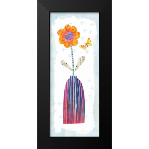Collage Flower II Border Black Modern Wood Framed Art Print by Averinos, Melissa
