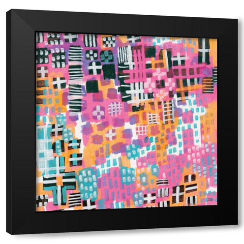 City Lights Crop Black Modern Wood Framed Art Print with Double Matting by Averinos, Melissa