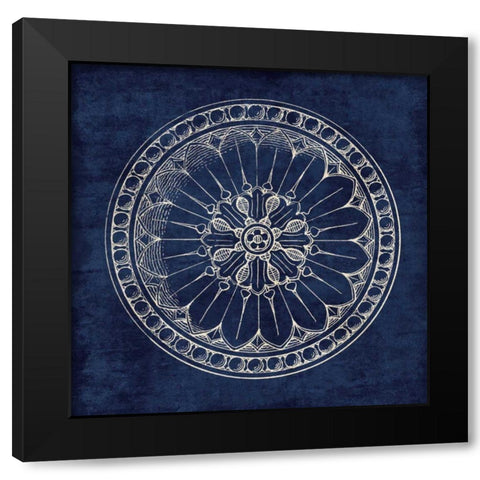Rosette I Indigo Black Modern Wood Framed Art Print with Double Matting by Wild Apple Portfolio