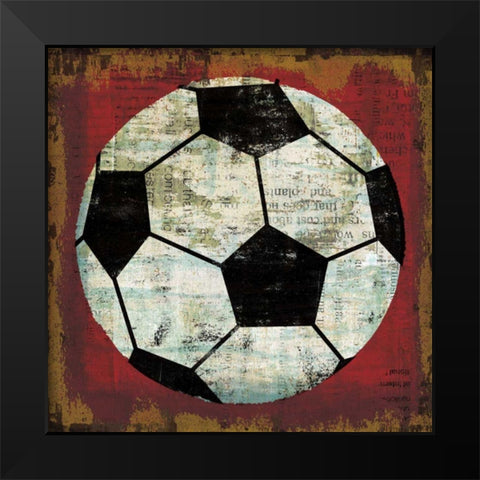 Ball IV on Red Black Modern Wood Framed Art Print by Mullan, Michael