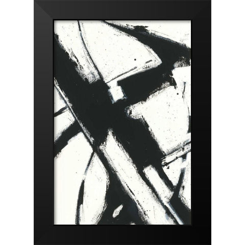 Expression Abstract I White Black Modern Wood Framed Art Print by Novak, Shirley