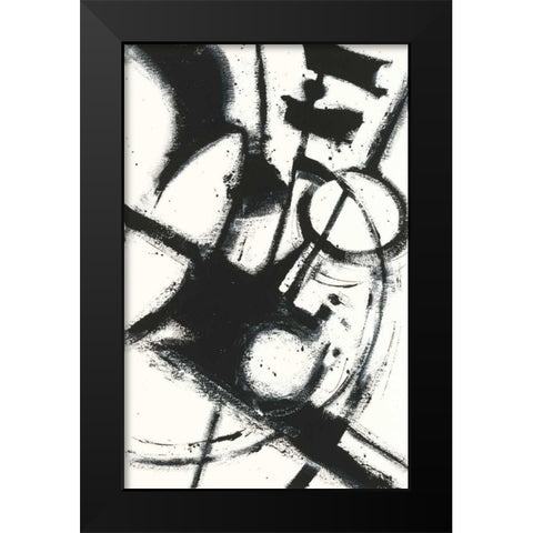 Expression Abstract II White Black Modern Wood Framed Art Print by Novak, Shirley