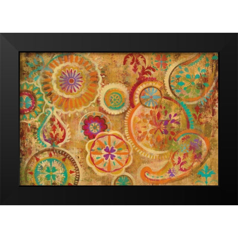 Contemporary Paisley Black Modern Wood Framed Art Print by Vassileva, Silvia