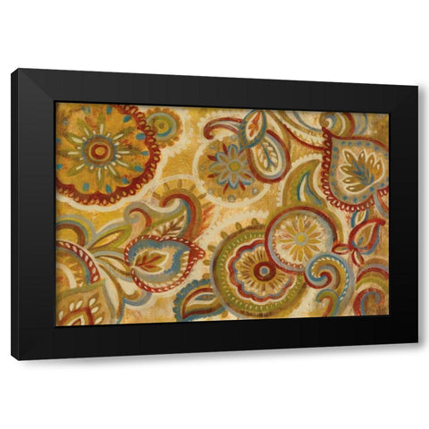 Mandala and Paisley Black Modern Wood Framed Art Print with Double Matting by Vassileva, Silvia