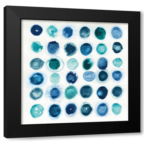 Roundabout Blue Black Modern Wood Framed Art Print with Double Matting by Novak, Shirley