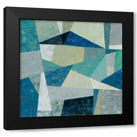 Indigo Geo Metric Black Modern Wood Framed Art Print by Vassileva, Silvia