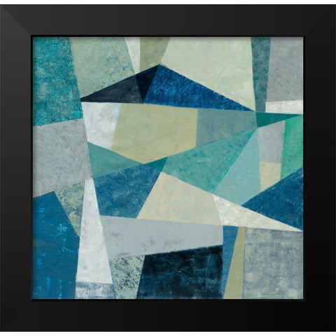 Indigo Geo Metric Black Modern Wood Framed Art Print by Vassileva, Silvia