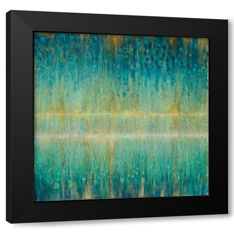 Rain Abstract I Black Modern Wood Framed Art Print with Double Matting by Nai, Danhui