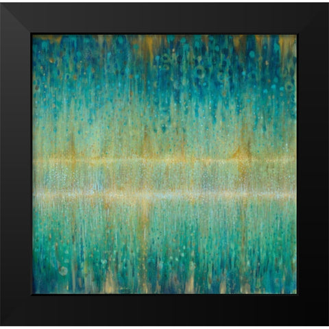 Rain Abstract I Black Modern Wood Framed Art Print by Nai, Danhui