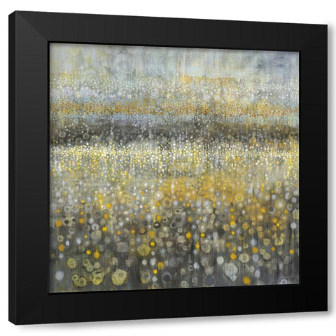 Rain Abstract II Black Modern Wood Framed Art Print with Double Matting by Nai, Danhui