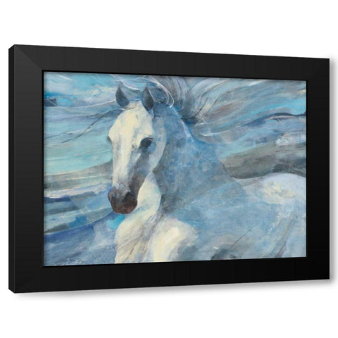 Poseidon Indigo Black Modern Wood Framed Art Print by Hristova, Albena