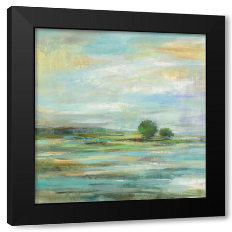 Spring Black Modern Wood Framed Art Print by Vassileva, Silvia