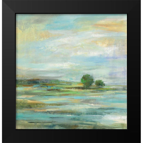 Spring Black Modern Wood Framed Art Print by Vassileva, Silvia